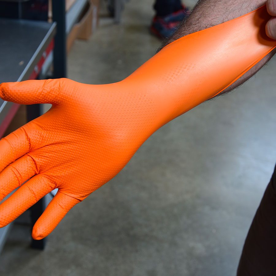 Ultra Orange - Seau gant nitrile jetable orange texturés résistant - GMI -  Shop